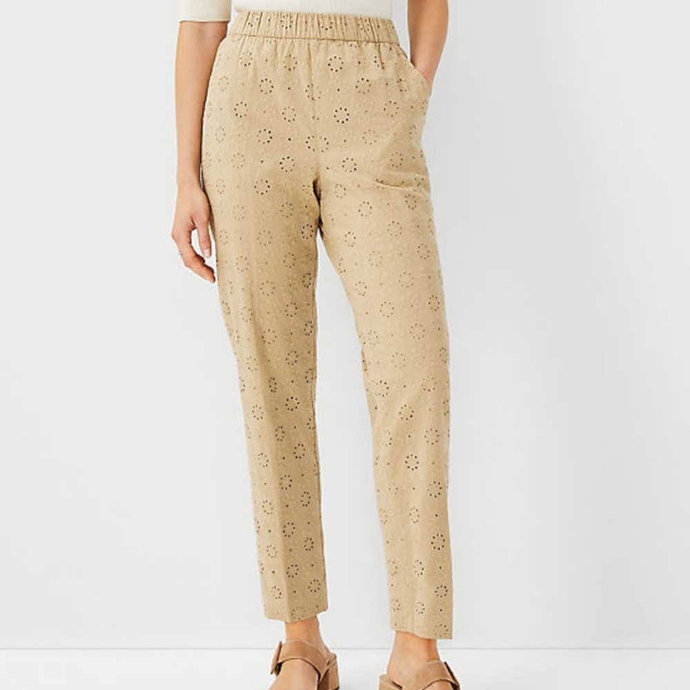 Eyelet Easy Ankle Pant, Large